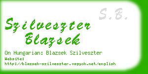 szilveszter blazsek business card